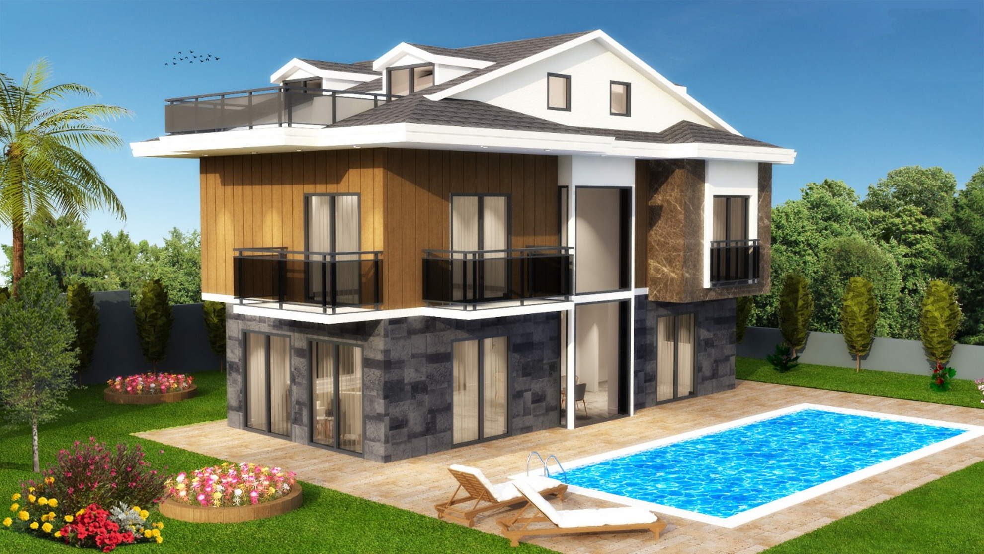 Fethiye Akarca’da Yeni İnşa Edilen 4+1 Müstakil , Havuzlu Satılık Villa
