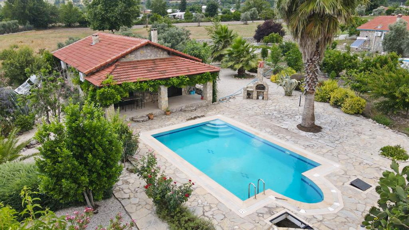 2 Bedroom Stone Bungalow with Private Pool and Huge Garden in Ortakoy
